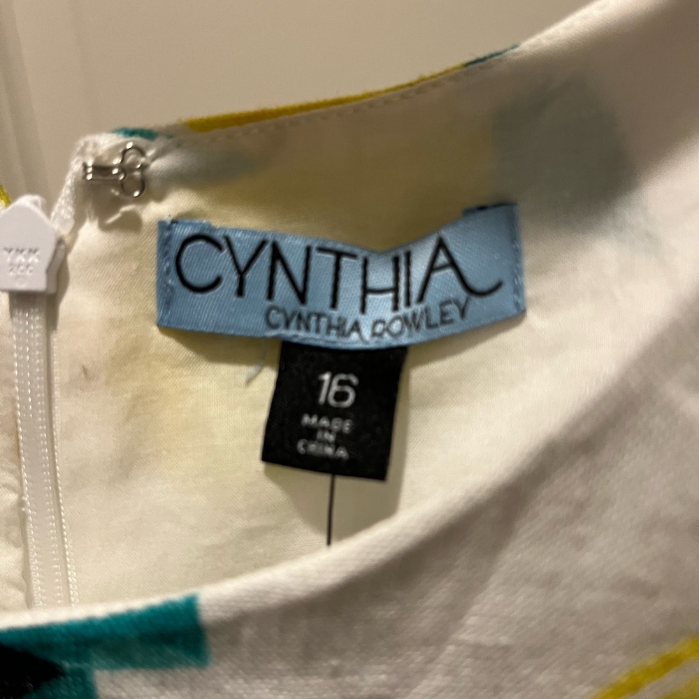 NWT Cynthia Rowley White and Yellow Linen Sleeveless Sundress - Picture 4 of 5